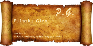 Pulszky Gina névjegykártya